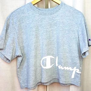 CHAMPION Heritage Crop Tee, Wrap Around Logo